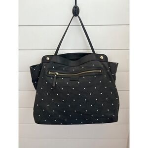 Kate Spade Black Polka‎ Dot Nylon Tote Bag Shoulder Bag Zip Pocket
